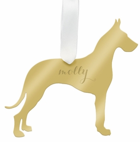 Great Dane Christmas Ornament - Gold