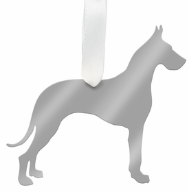 Great Dane Christmas Ornament - Silver