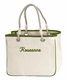 green accented rope tote