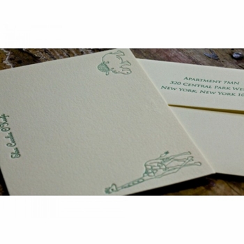 green giraffe kid's stationery