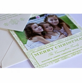 Green Snow Holiday Card