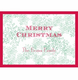 Green Snowflakes Holiday Gift Enclosures