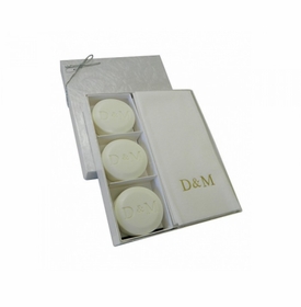 Guest Bar Round Soap Set Block Initial with Towel