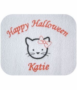 halloween gift set - kitty bib and burp cloth
