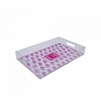 Halsey Hydrangea Lucite Tray
