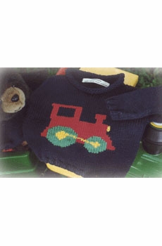hand knit cotton train sweater