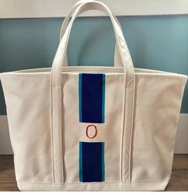 hand painted monogrammed tote