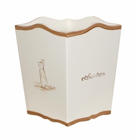 hand painted waste basket- petite moi bunnies