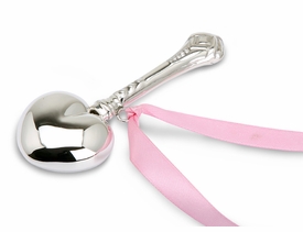 Heart Sterling Silver Baby Rattle