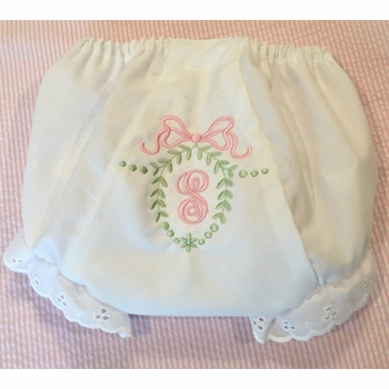 Heirloom Embroidered Initial Bow Bloomer