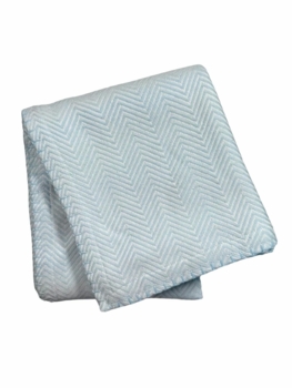 herringbone baby blanket with stitched edge 