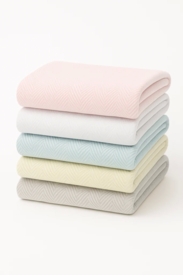 herringbone baby blanket with stitched edge 