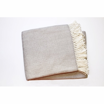 Herringbone Fringed Throw (Several Colors Available)
