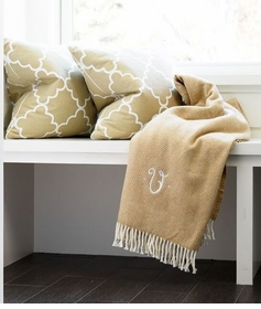 Herringbone Fringed Throw (Several Colors Available)