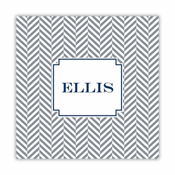 herringbone gray square paper coaster<br>set of 50