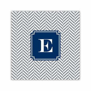 herringbone gray square paper coaster<br>set of 50