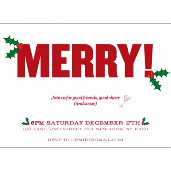 holly invitation cards