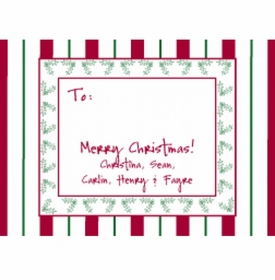 Holly Stripes Holiday Gift Enclosures