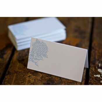 hydrangea folded place cards