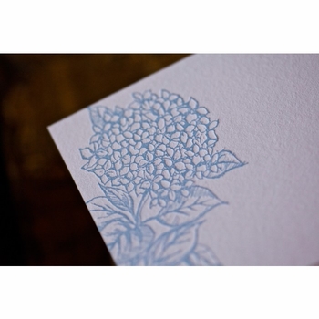 hydrangea folded place cards