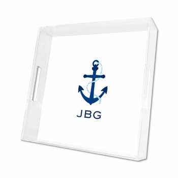 icon anchor lucite tray - square