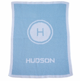initial circle stamp initial and name blanket