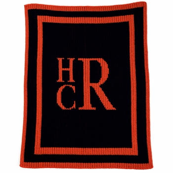 initial stacked monogram stroller blanket
