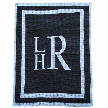 initial stacked monogram stroller blanket