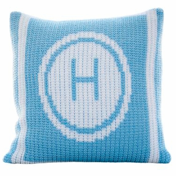 initial stamp pillow