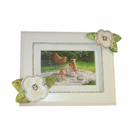 Ivory Roses with Bling Picture Frame