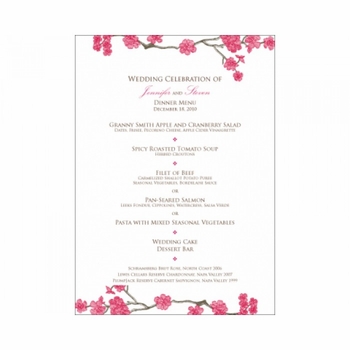jennifer & steven menu card