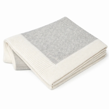 jersey knit baby blanket with contrast rib border