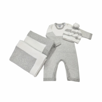 jersey knit baby blanket with contrast rib border