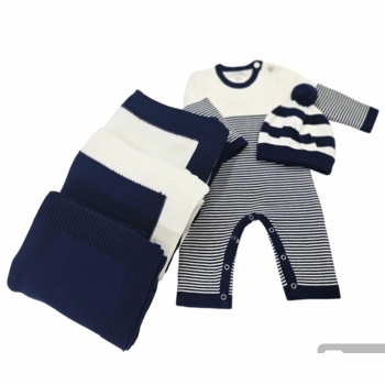 jersey knit baby blanket with contrast rib border