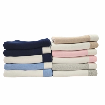 jersey knit baby blanket with contrast rib border
