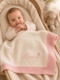 jersey knit baby blanket with contrast rib border