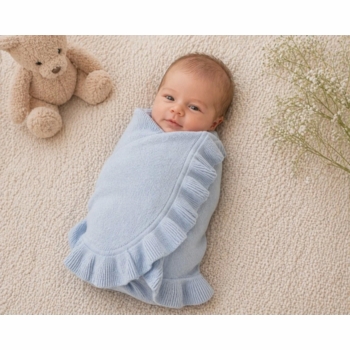 jersey knitted ruffle baby blanket