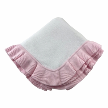 jersey knitted ruffle baby blanket