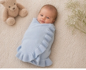 jersey knitted ruffle baby blanket
