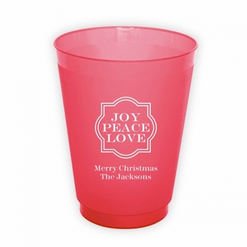 Joy Peace Love Round Cups