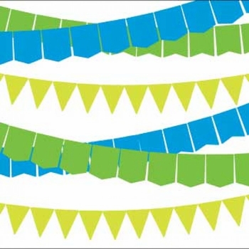 Kid's Parties Invitations - Banner Year Green