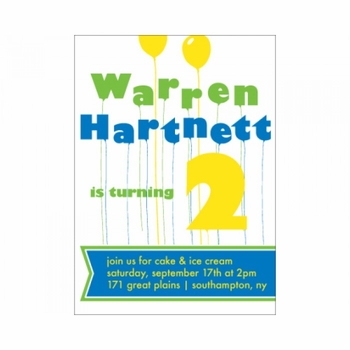 Kid's Parties Invitations - Big Day Balloons Blue