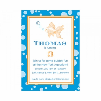 Kid's Parties Invitations - Goldfish Birthday Bubbles