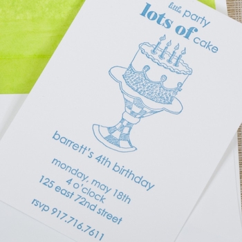 kid's parties invitations - lots of cake