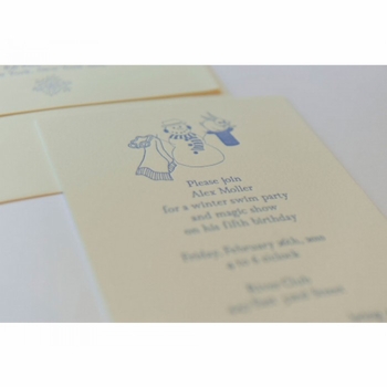 kid's parties invitations - magic snowman party