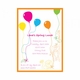 kid's parties invitations - rainbow balloons
