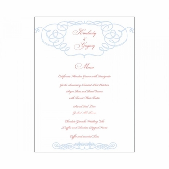 Kim & Greg Menu Card