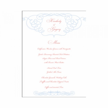 kim & greg menu card