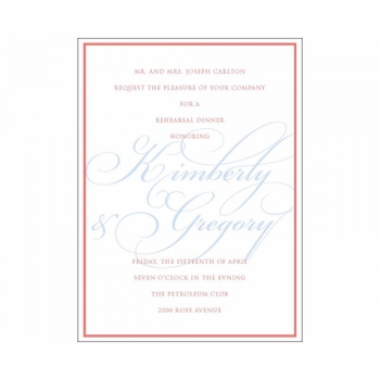 Kim & Greg Rehearsal Dinner Card