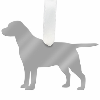 labrador christmas ornament - silver